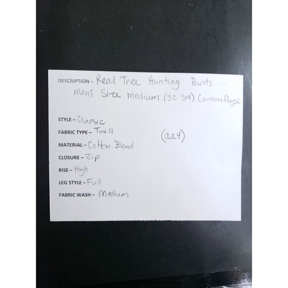 Realtree Mens Camouflage Hunting Pants Size M (32-34) Twill Fabric Full Leg - Picture 9 of 10